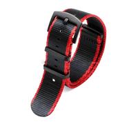 Risdany Cinturino sportivo unisex morbido da 20 mm e 22 mm di larghezza con fibbia nera, accessorio di ricambio,Nero Rosso,20 millimetri