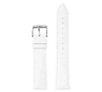 Risdany Cinturino universale in pelle da uomo da 12-24 mm, impermeabile e resistente al sudore, stile business, adatto per l'uso quotidiano casual.,Bianco,17 millimetri