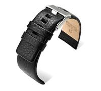 Risdany Cinturino universale in pelle da uomo da 20-32 mm, design elegante e casual, parti di ricambio incluse, adatto per l'uso quotidiano.,Nero,28 millimetri