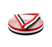 Risdany Fascia Elastica in Poliestere da 5 Metri, 25 mm, Nastro Scozzese a Righe mimetiche, Scarpe da Viaggio e Cappelli, Abbigliamento, Accessori da Cucito,Rosso Bianco Blu,25 mm