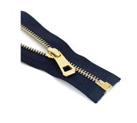 Risdany Kit di Riparazione Decorazione Cerniera con Chiusura Automatica Aperta con Cerniera in Metallo colorato da 2 Pezzi 5# 35-85 cm,Oro Blu Navy,55 cm