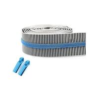 Risdany Tiracerniera in Nylon 5#, Cerniera a Spirale, Parti di Ricambio per la Riparazione dello Zaino,Nero Blu,Cursore da 1 Metro e 2 Pezzi
