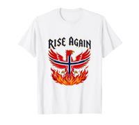 Rise Again Norvegia Bandiera Phoenix from Flames Norse Firebird Maglietta