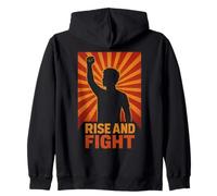 Rise And Fight Ispirational Empowerment Motivation Felpa con Cappuccio