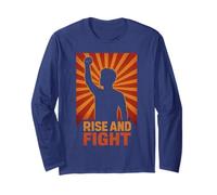 Rise And Fight Ispirational Empowerment Motivation Maglia a Manica