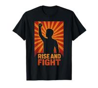Rise And Fight Ispirational Empowerment Motivation Maglietta