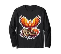 Rise And Rebuild Phoenix Rising Fire Bird citazione motivazionale Maglia a Manica