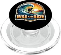 Rise And Ride Surfer Mattina Surf Tavola da Surf Citazione Vintage PopSockets PopGrip per MagSafe