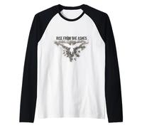 Rise from The Ashes Inspirational Cool Citazioni Graphic Design Maglia con Maniche Raglan