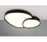 RISE PLAFONIERA A LED 45W 5300lm, 2700 - 6500K FORMA ORGANICA GRANDE NERA CON TELECOMANDO MULTIFUNZIONE L. 77CM DIMMERABILE