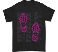 Rise & Run Maglietta Da Corsa Cross Country Marathon Uomo 100% Cotone