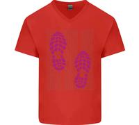 Rise & Run Maglietta In Cotone A V Per Uomo Da Corsa Cross Country Marathon