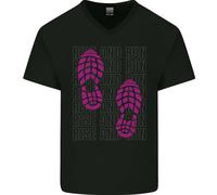 Rise & Run Maglietta In Cotone A V Per Uomo Da Corsa Cross Country Marathon