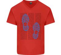Rise & Run Maglietta In Cotone A V Per Uomo Da Corsa Marathon Cross Country