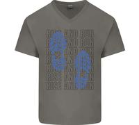 Rise & Run Maglietta In Cotone A V Per Uomo Da Corsa Marathon Cross Country