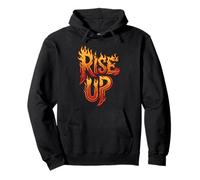 Rise Up Flames Inspirational Pompiere Pompiere Uomo Donna Felpa con Cappuccio