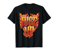 Rise Up Motivational Flames Pompiere Pompiere Uomo Donna Maglietta