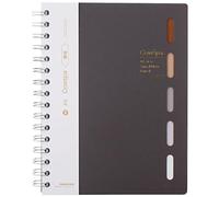 Risedot Spiral Notebook, Black 5 Subject Spiral Bound Journal Wide Ruled Spiral Notebook, with A5 Lined Notebook