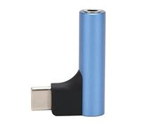 Risegun Adattatore jack per cuffie audio USB C a 3,5 mm Tipo C Aux Microfono stereo HiFi Dongle ad angolo retto per auricolare (Blu)