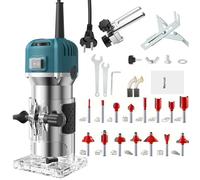 Risegun Pantografo per Legno, Motosega Compatta 220V 800W 30000 RPM con 6 Velocità Regolabili per Intaglio Legno con 15 Frese per Intaglio Legno, Rifilatura Bordi, Lavori di Precisione