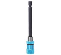Risegun Portainserti Magnetico a Sgancio Rapido in Acciaio Inossidabile Blu - Prolunga per Inserti Avvitatore con Attacco Esagonale 1/4 di Pollice - Ideale per Trapani (100 mm)