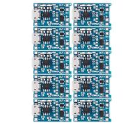 Risegun Scheda di Protezione della Batteria al Litio da 10 Pezzi, 5 Pezzi Micro USB 5V 1A 18650 Litio Modulo caricabatteria Ricarica Consiglio con Protezione
