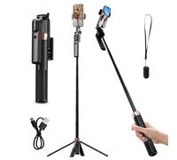 Risegun Treppiede per telefono cellulare da 160 cm, treppiede estensibile in alluminio con telecomando per smartphone, treppiede portatile per selfie per viaggi dal vivo