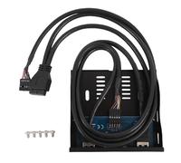 Risegun Unità floppy Pannello frontale Hub di trasferimento dati USB 3.0 ad alta velocità con interfaccia audio HD Design compatto 3,5 pollici per custodie di computer Installaz (Nera)