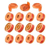RISELION Bobina di ricambio per decespugliatore da 20 V, modello WA0010 WA0004 WA0004.1, Ø 1,65 mm, lunghezza 3 m (12 fili trimmer + 3 coperture per tagliaerba