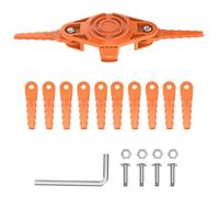 RISELION Testa della lama e 12 lame di ricambio, accessori adatti per tosaerba WG150, WG163, WG165, WG175, WG180 Worx (4 set di viti, 1 chiave inglese)