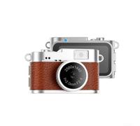 RiseNova Portachiavi compatto 1440P con schermo IPS da 3,73 cm, registratore video digitale retrò da 2 MP per studenti in viaggio, porta di tipo C, supporta scheda 128G (marrone)