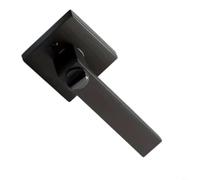 RiseNova Set di maniglie per porta privacy nero opaco per camera da letto | Lega di alluminio, durata del ciclo 250k, serratura a pulsante, adatta a porte da 1-3/8 a 1-3/4 pollici