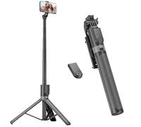 RISEOFLE 180cm Treppiede Smartphone, Bastone Selfie con Telecomando Wireless, Treppiede Portatile Estensibile per Smartphone Supporto Telefono Compatibile con iPhone/Samsung/GoPro/Camera