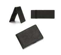 RisePlus FermaSoldi，Porta Carte Credito da Uomo Donna，in Pelle Alta Qualità con Protezione RFID，Portafoglio Slim Bifold(Nero)