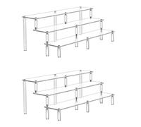 Riser In Acrilico Scaffale Per Display A 3 Livelli Elevazione Pop Figure Display Stand Grandi Elevazioni Per Cupcake Organizer Make Up Collection Countertop Desk Top 2 Confeziones