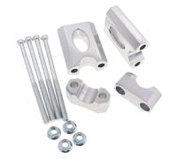 Riser Manubrio 22mm 1 set adattatore for montaggio riser morsetto manubrio moto in lega di alluminio argento 7/8 "22mm