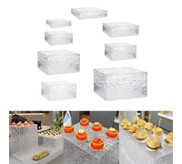 Riser per alimenti con scatola espositiva a cubo in acrilico per action