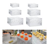 Riser per alimenti con scatola espositiva a cubo in acrilico per action