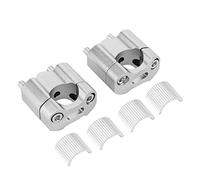 Riser per manubrio, coppia di manubri per mm / 28 mm Adattatore per morsetti di montaggio per montanti per barra grassa CNC Lega di alluminio(Argento)