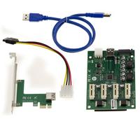 Riser Replicatore Pcie 1x - 4x 1x ASM1184e Reprise Alimentazione Bitcoin Mining