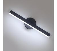 Riserva 12W Applique LED da Parete Interno, Rotazione 300 Gradi, Bianco Caldo 6500K, Moderno Lampada Murale in Acrylico per Salotto Camera da Letto Corridoio, Nero