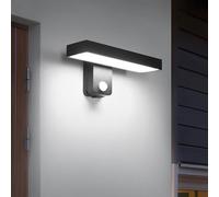Riserva Applique da Parete Esterno con Sensore di Movimento, 17W IP65 Lampada da Parete Esterno Moderna, 6500K Bianco Freddo, 350 ° Girevole Applique da Parete Nero per Garage, Cortile, Terrazza
