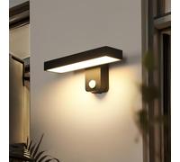 Riserva Applique da Parete Esterno LED Moderno con Sensore di Movimento, 17W 350° Rotabile Lampada da Parete Esterno Nera, 3000K Bianco Caldo Lampada a Muro Alluminio per Ingresso, Terrazza, Giardino