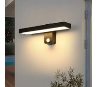 Riserva Applique da Parete Esterno con Sensore di Movimento, 21W 350° Girevole Lampada da Parete Esterno Moderno LED, IP65 Lampada a Muro Nero per Corridoio, Giardino, Garage, 3000K Bianco Caldo