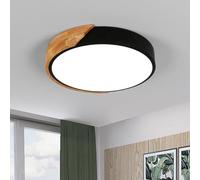 Riserva 24W Plafoniera LED da Soffitto, Bianco Freddo 6500K Plafoniera Legno, Ø30CM Rotondo Lampada da Soffitto per Cucina Camera da letto Sala Soggiorno Corridoio Ufficio Cantina