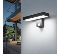 Riserva Applique da Parete Esterno con Sensore di Movimento, 17W IP65 Lampada da Parete Esterno Moderna, 6500K Bianco Freddo, 350 ° Girevole Applique da Parete Nero per Garage, Cortile, Terrazza