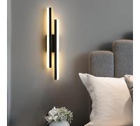Riserva Applique da Parete Interno, Moderno Lungo Lampada da Parete LED 16W 1800LM, LED Lampada a Muro in Acrilico per Soggiorno, Camera da Letto, Scala, 3000K Bianca Calda, Nero