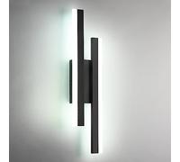 Riserva Applique da Parete Interno, 16W 1800LM Lungo Lampada da Parete LED Moderno, LED Lampada a Muro in Acrilico per Soggiorno, Camera da Letto, Scala, 6500K Luce Bianca Fredda (Nero)