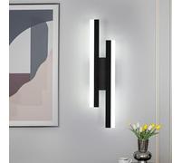 Riserva Applique da Parete Interno, 16W 1800LM Lungo Lampada da Parete LED Moderno, LED Lampada a Muro in Acrilico per Soggiorno, Camera da Letto, Scala, 6500K Luce Bianca Fredda (Nero)