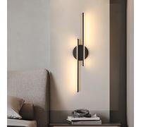 Riserva Applique da Parete Interno 24W, 3000K Bianca Calda, Nero, 60cm | Lungo L